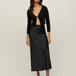 REFORMATION Petites Layla Silk Skirt